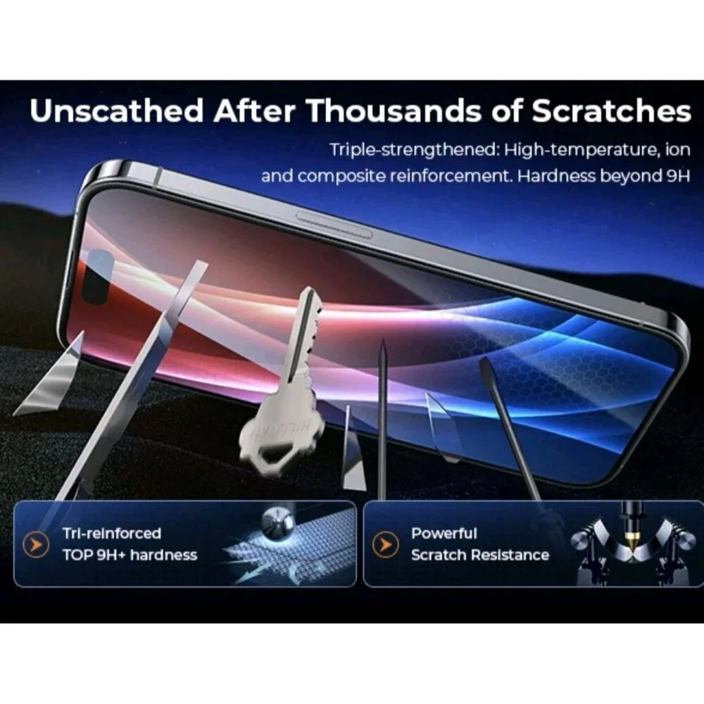 MRGLAS 3 Pack for iPone 16 Pro Max‎ Privacy Screen Protector 6.9 Zero Bubble New